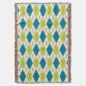 Blauwe en groene stijl deken (Voorkant Verticaal)