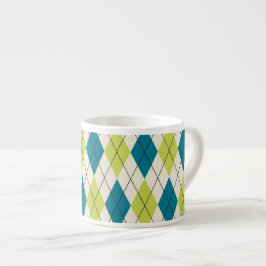 Blauwe en groene stijl espresso kop