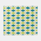 Blauwe en groene stijl fleece deken (Voorkant (Horizontaal))