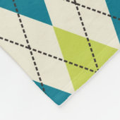 Blauwe en groene stijl fleece deken (Hoek)