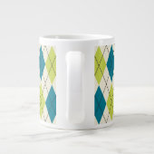 Blauwe en groene stijl grote koffiekop (Achterkant)