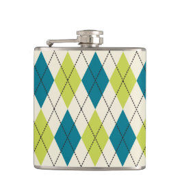 Blauwe en groene stijl heupfles