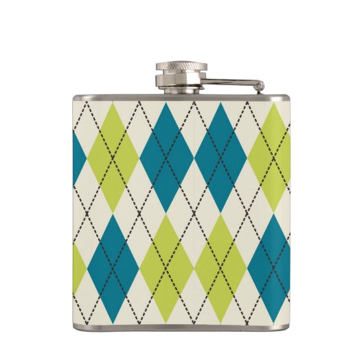 Blauwe en groene stijl heupfles (Achterkant)