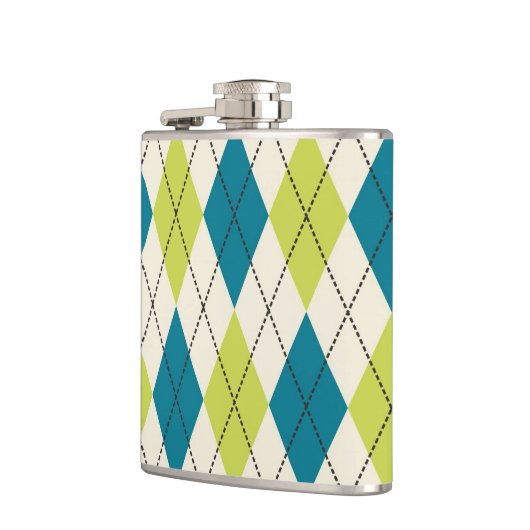 Blauwe en groene stijl heupfles (Links)