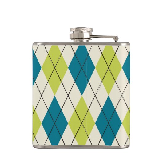 Blauwe en groene stijl heupfles (Achterkant)