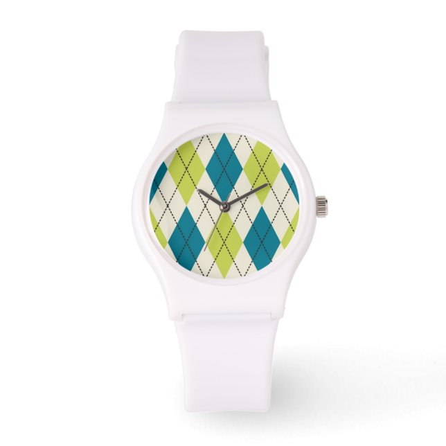 Blauwe en groene stijl horloge (Voorkant)