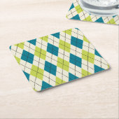 Blauwe en groene stijl kartonnen onderzetters (Schuin)