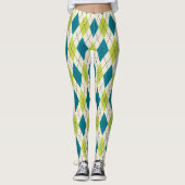 Blauwe en groene stijl leggings (Voorkant)