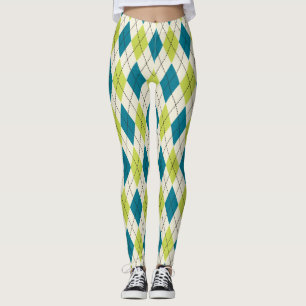 Blauwe en groene stijl leggings