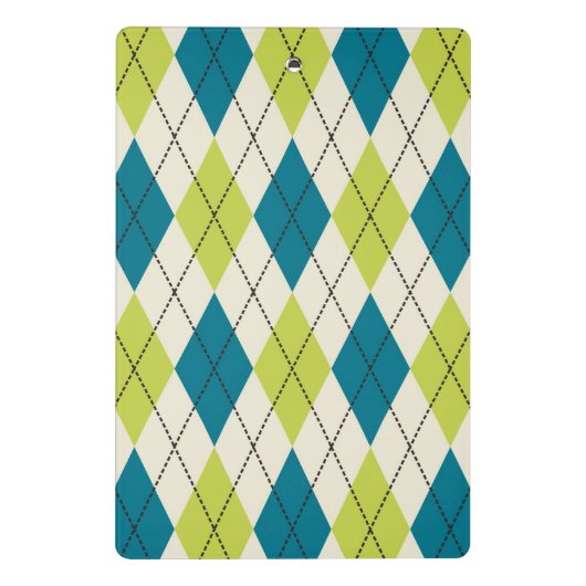 Blauwe en groene stijl mini klembord (Achterkant)