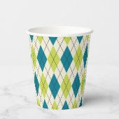 Blauwe en groene stijl papieren bekers (Achterkant)
