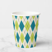 Blauwe en groene stijl papieren bekers (Voorkant)