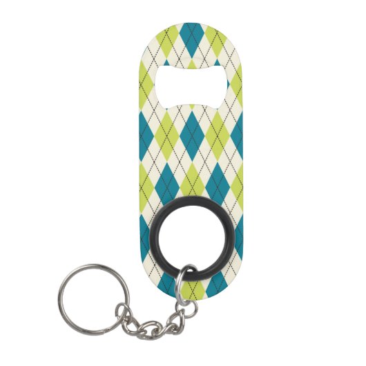 Blauwe en groene stijl sleutelhanger flessenopener (Voorkant)