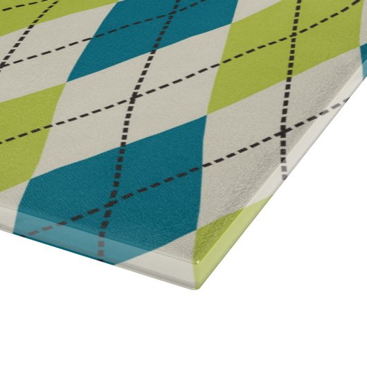 Blauwe en groene stijl snijplank (Hoek)