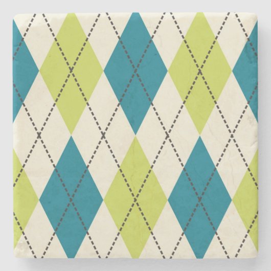 Blauwe en groene stijl stenen onderzetter (Voorkant)