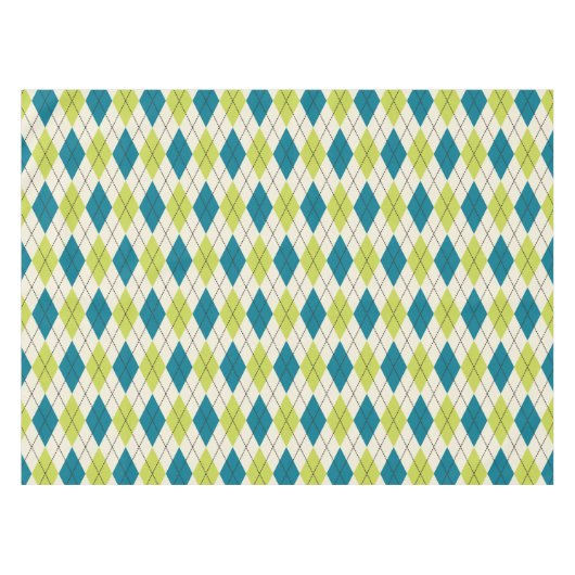 Blauwe en groene stijl tafelkleed (Voorkant (Horizontaal))