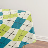 Blauwe en groene stijl tafelkleed (Voorbeeld)