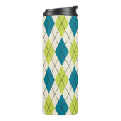 Blauwe en groene stijl thermosbeker (Gedraaid links)