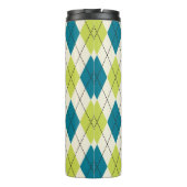 Blauwe en groene stijl thermosbeker (Achterkant)