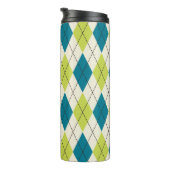 Blauwe en groene stijl thermosbeker (Geroteerd rechts)