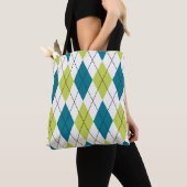 Blauwe en groene stijl tote bag (Dichtbij)