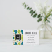 Blauwe en groene stijl visitekaartje (Staand voorkant)