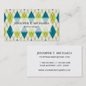 Blauwe en groene stijl visitekaartje (Voorkant / Achterkant)