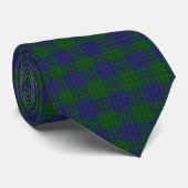 Blauwe en groene, stijlvolle Barclay Tartan Stropd Stropdas (Opgerold)
