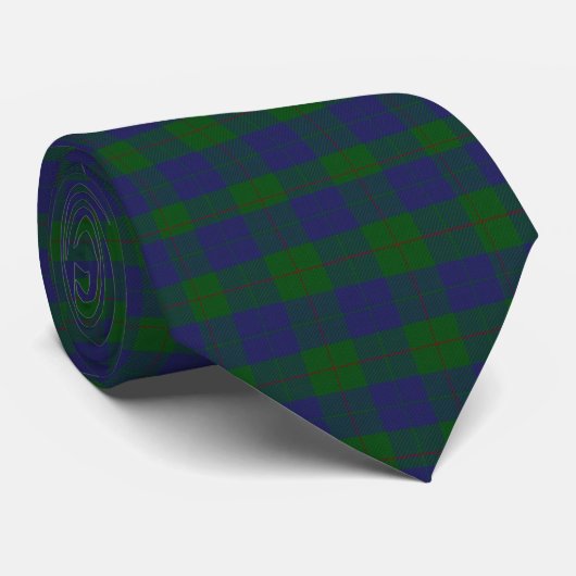 Blauwe en groene, stijlvolle Barclay Tartan Stropd Stropdas (Opgerold)