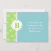 Blauwe en groene Stippen en stripes aangepaste art Notitiekaartje (Voorkant)