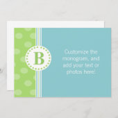 Blauwe en groene Stippen en stripes aangepaste art Notitiekaartje (Voorkant / Achterkant)