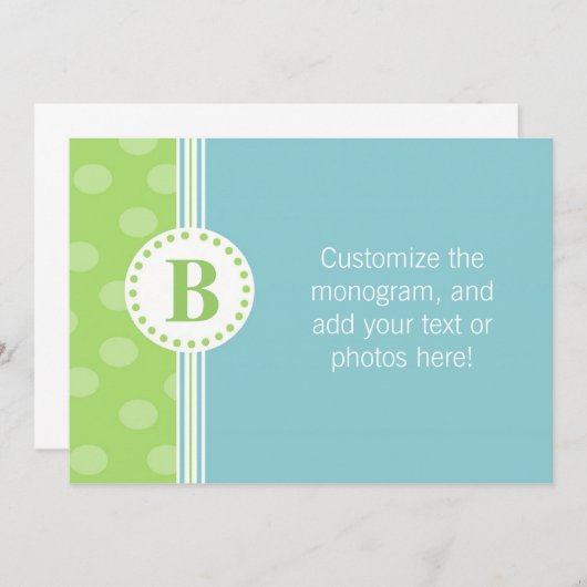 Blauwe en groene Stippen en stripes aangepaste art Notitiekaartje (Voorkant / Achterkant)