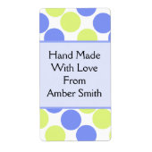 Blauwe en groene Stippen Etiket (Voorkant)