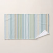 Blauwe en groene strepen bad handdoek (Handdoek)