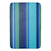 Blauwe en groene strepen badmat (Voorkant Verticaal)