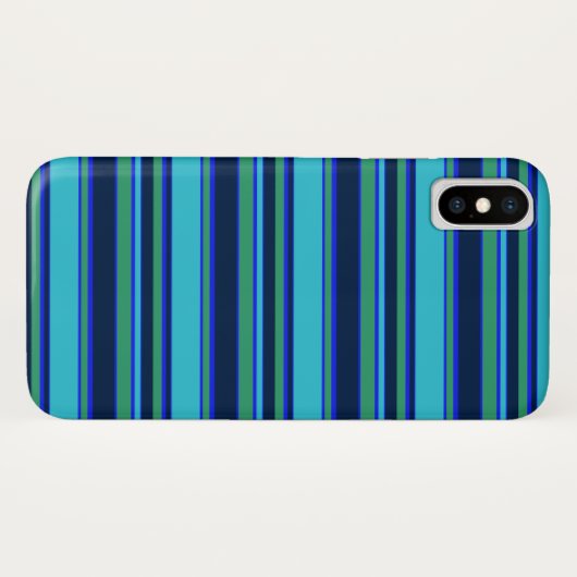 Blauwe en groene strepen Case-Mate iPhone case (Achterkant (horizontaal))