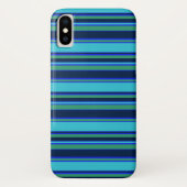 Blauwe en groene strepen Case-Mate iPhone case (Achterkant)