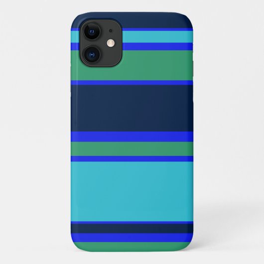 Blauwe en groene strepen Case-Mate iPhone case (Achterkant)