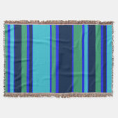Blauwe en groene strepen deken (Voorkant)