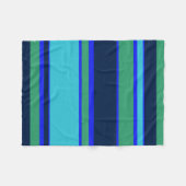 Blauwe en groene strepen fleece deken (Voorkant (Horizontaal))