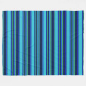 Blauwe en groene strepen fleece deken (Voorkant (Horizontaal))