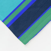 Blauwe en groene strepen fleece deken (Hoek)
