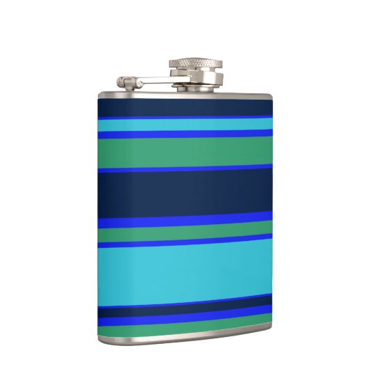 Blauwe en groene strepen heupfles (Rechts)