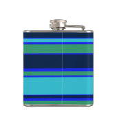 Blauwe en groene strepen heupfles (Achterkant)