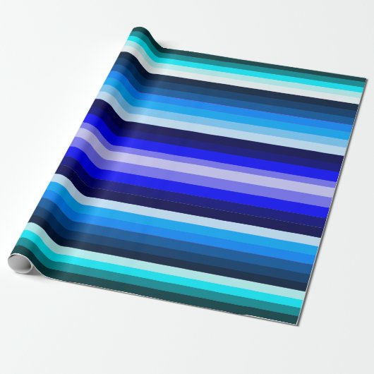 Blauwe en groene strepen inpakpapier (Uitgerold)