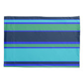 Blauwe en groene strepen kussensloop (Achterkant)