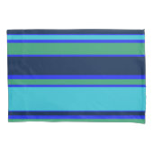 Blauwe en groene strepen kussensloop (Voorkant)