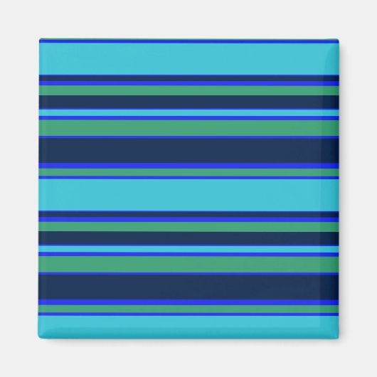Blauwe en groene strepen magneet (Voorkant)