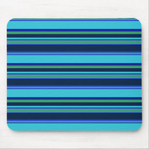 Blauwe en groene strepen muismat