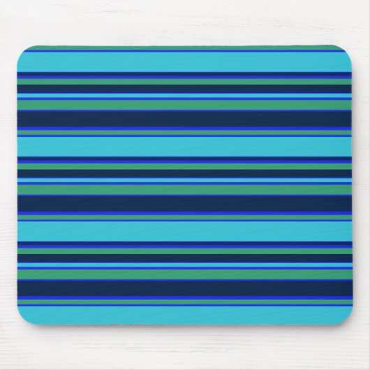 Blauwe en groene strepen muismat (Voorkant)